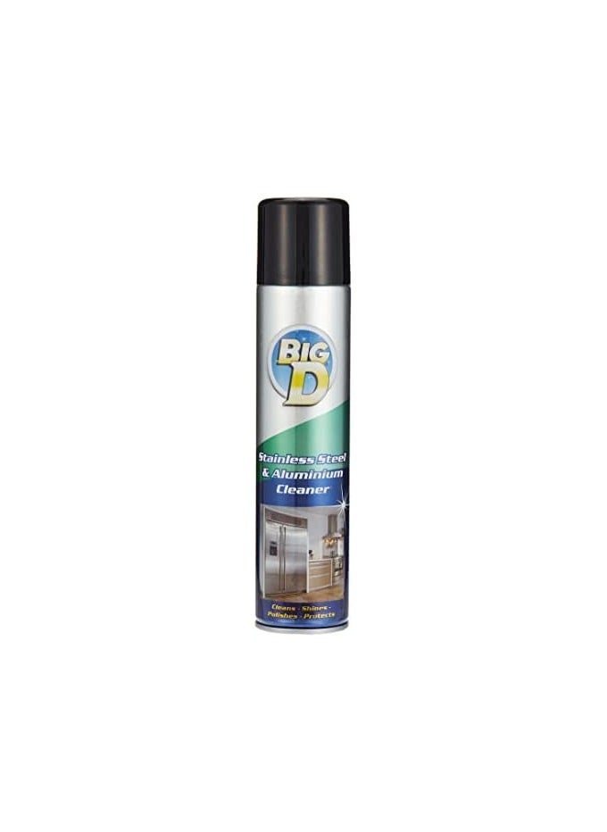 BIG D Big D Stainless Steel & Aluminium Cleaner 300ml – All-in-One Solution, Fast-Acting Formula, Precision Spray, Long-Lasting Shine 