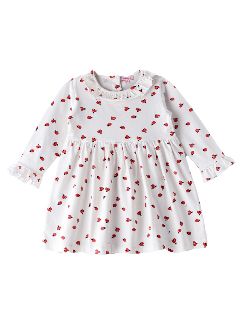 Jelliene Girls All Over Print Knit Dress, Soft and Comfortable Dress for Girls  - Image 1