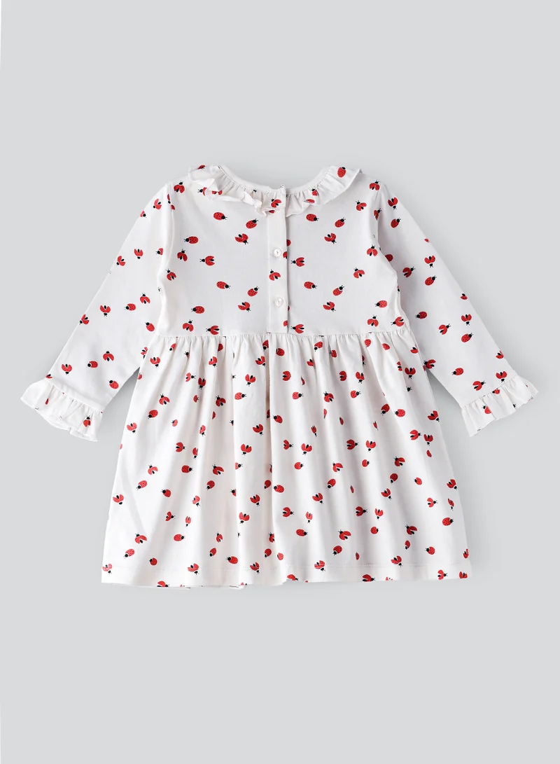 Jelliene Girls All Over Print Knit Dress, Soft and Comfortable Dress for Girls