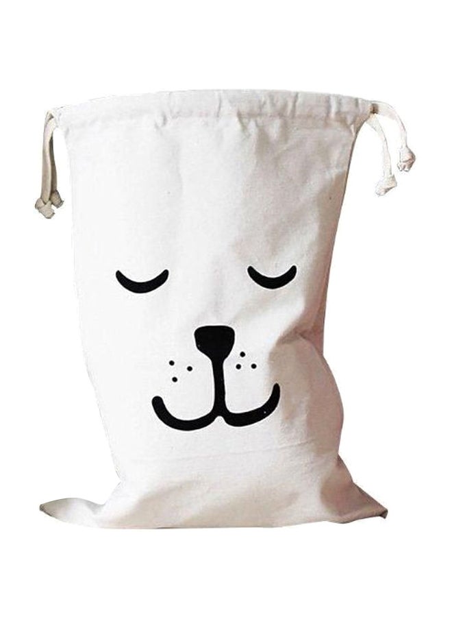NIBEMINENT Canvas Clothing Laundry Storage Bag White 16x20centimeter - Image 1