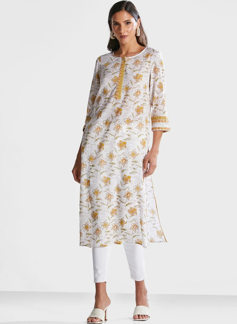 Fabindia Floral Print Kurti
