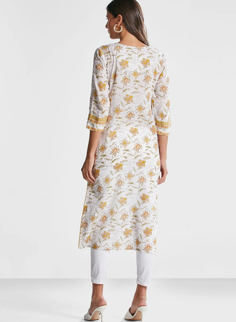 Fabindia Floral Print Kurti