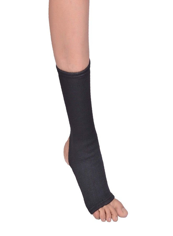 Orthtex Adjustable Ankle Support Brace Cap Wrap Pad for Men and Women | Ankle Support for Pain Relief | Ankle Support for Sports | Ankle Support Strap [Black, (1 Pair) - Image 2