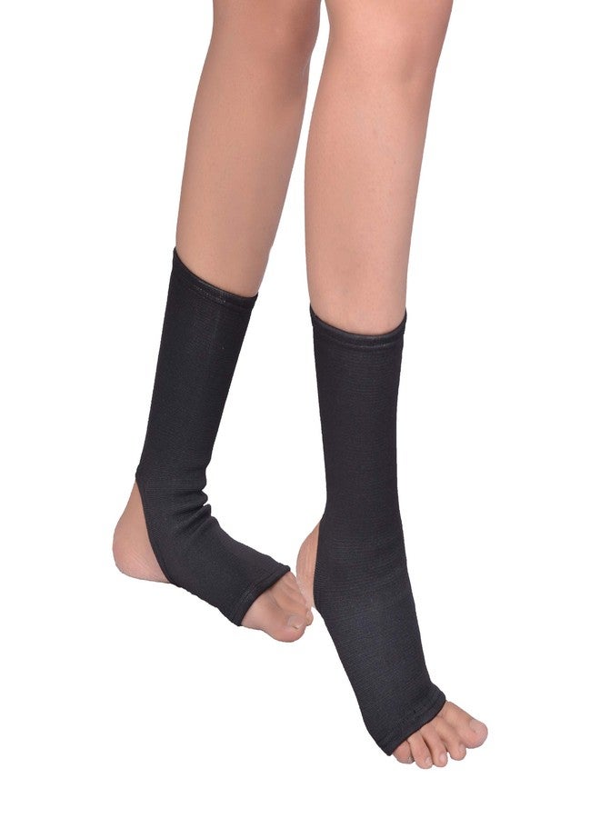 Orthtex Adjustable Ankle Support Brace Cap Wrap Pad for Men and Women | Ankle Support for Pain Relief | Ankle Support for Sports | Ankle Support Strap [Black, (1 Pair) - Image 1