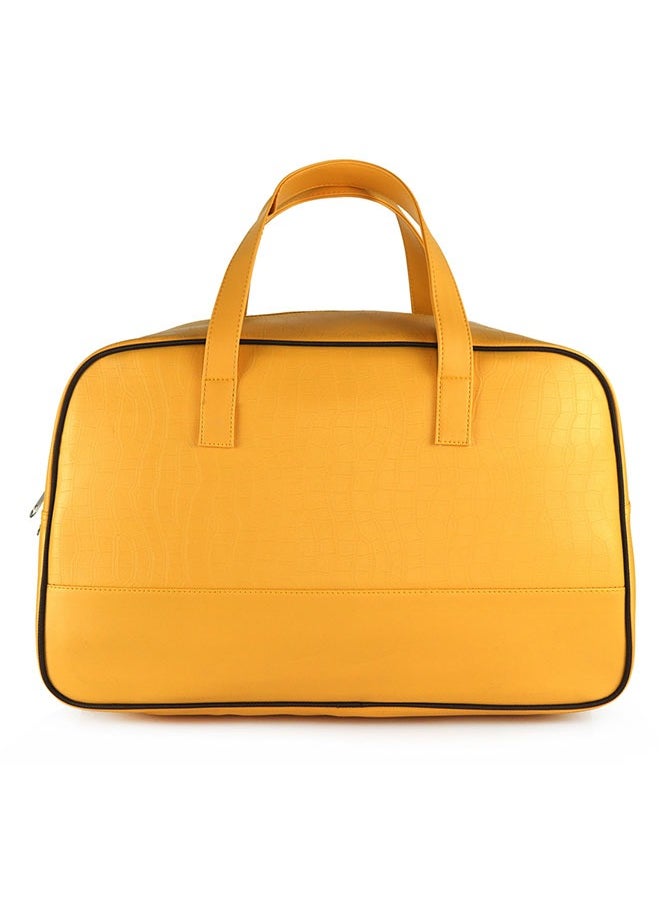 NAUTICA Nautica Duffle Bag for Travel | Stylish Leatherette Luggage | Compact and Comfortable for Travelling | Suitable for Men's and Women's (Yellow) 15 cm  - Image 2