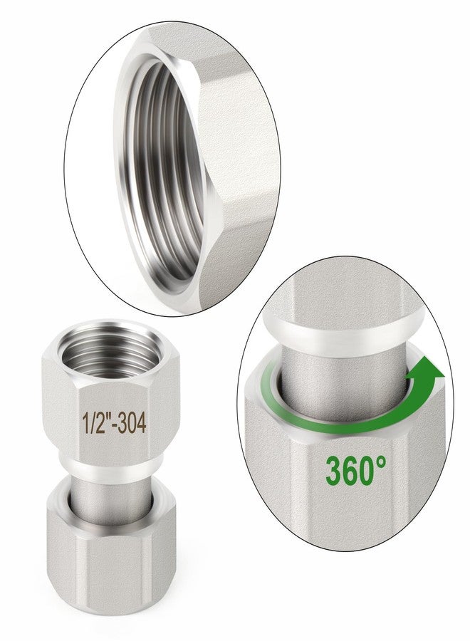 TAISHER 2PCS 304 Stainless Steel Flexible Movable Connector, 1/2" Female for Sprayer, Angled Valve, Shower Arm - Image 4