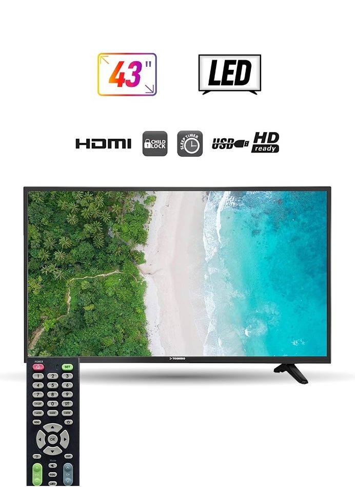 توشيرو شاشة 43 بوصة - FHD - LED - أسود - TRO43LED  - Image 4