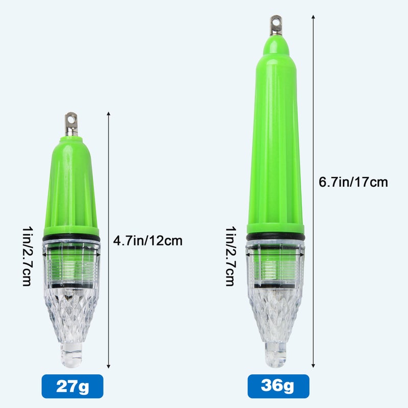 OROOTL LED Underwater Fishing Light, 4 Pack Deep Drop Fishing Lights Waterproof Fish Night Light Attractive Flashing Green White Red Blue Bait Lure Lamp Accessories, Green - Image 3
