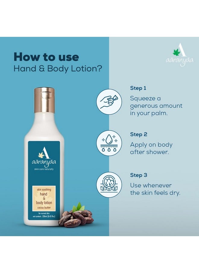 Aaranyaa Aaranyaa Hand & Body Lotion Cocoa Butter (250 ml) to Nourish Dry Skin with Plan Moisturizer- Cocoa Butter & Coconut Oil For Supple Healthy Skin -250 ml - Paraben Free  - Image 2