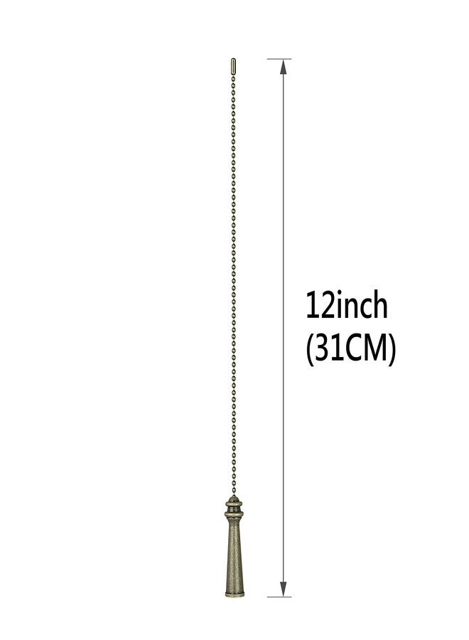 Aspen Creative 20505-22, 12" Plated Bronze Finish Metal Knob, 2 Pack Pull Chain - Image 2