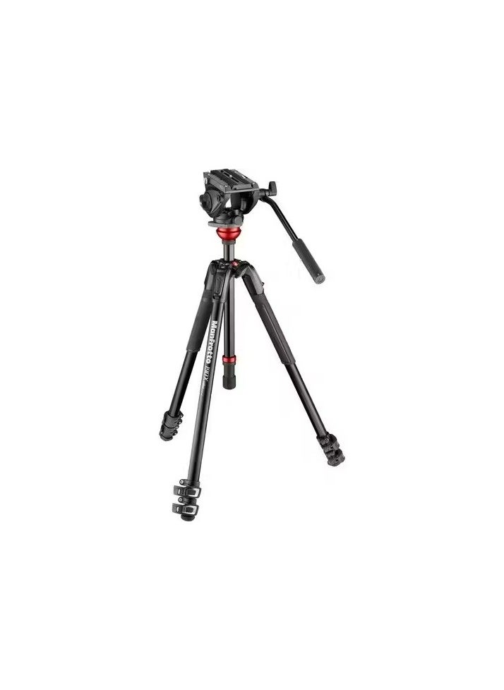 Manfrotto 500 Fluid Video Head with 190X Video Aluminum Tripod & Leveling Column Kit -MVK500190XV  - Image 1
