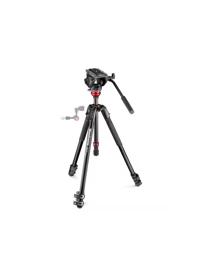 Manfrotto 500 Fluid Video Head with 190X Video Aluminum Tripod & Leveling Column Kit -MVK500190XV  - Image 3