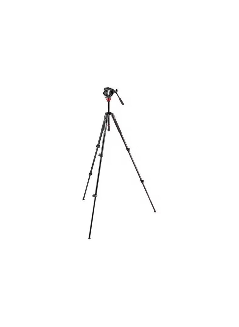 Manfrotto 500 Fluid Video Head with 190X Video Aluminum Tripod & Leveling Column Kit -MVK500190XV  - Image 2