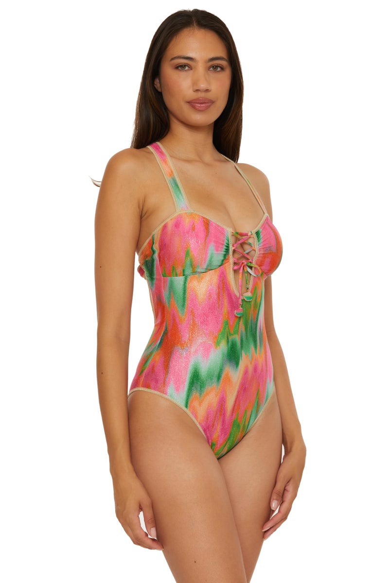 Becca Mirage - Women's Bandeau One Piece Swimsuit, Adjustable, Bathing Suits for Women, Multicolor, Small - Image 2