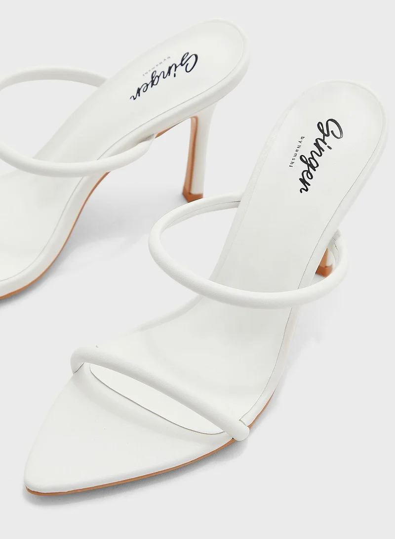 Ginger Double Strap Pointed Toe Mule Sandal
