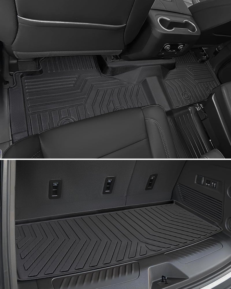 BAMACAR for 2021 2022 2023 2024 GMC Yukon & Chevrolet Chevy Tahoe Floor Mats & Cargo Liner, for Yukon (Yukon Denali)/ Tahoe Accessories, Only Fit for Bucket Seats All Weather Protection Car Floor  Mats - Image 5