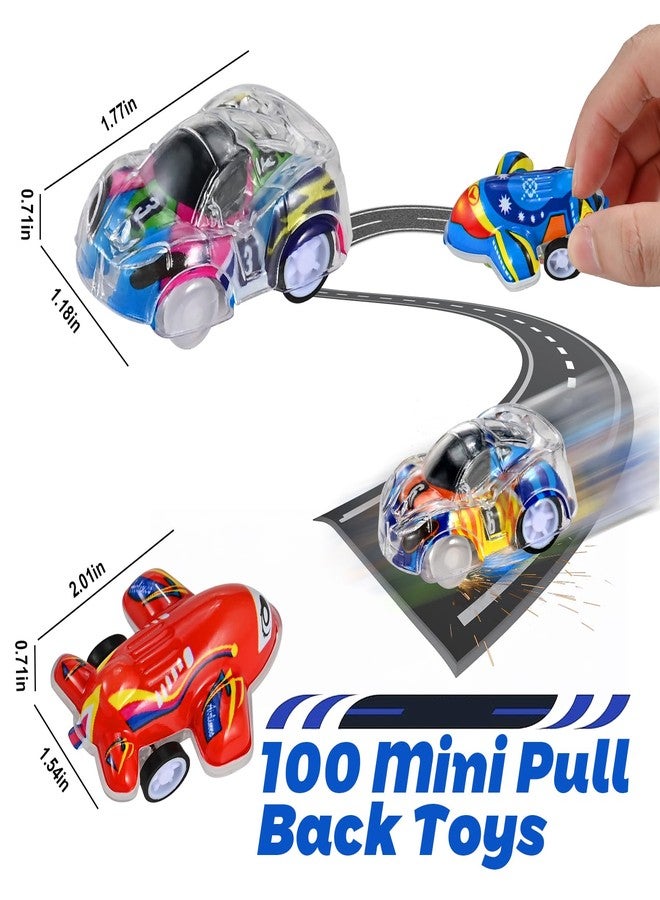 GOLDGE 100 Pcs Mini Pull Back Cars and Airplanes Set, Assorted Racing Cars & Planes, Bulk Party Favors, Birthday Goodie Bag Fillers, Classroom Rewards, Carnival Prizes, Stocking Stuffers for Kids - Image 2