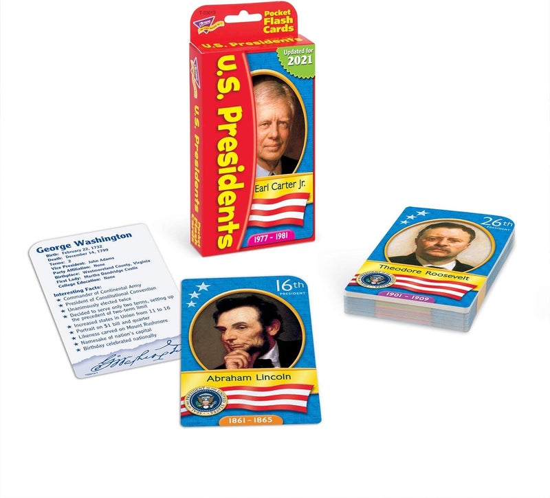 Trend Enterprises US Presidents Pocket Flash Cards - Educational Learning Tool for Kids - Image 3