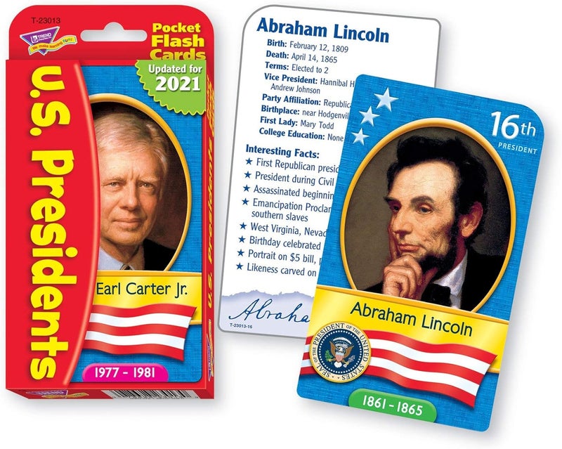 Trend Enterprises US Presidents Pocket Flash Cards - Educational Learning Tool for Kids - Image 2