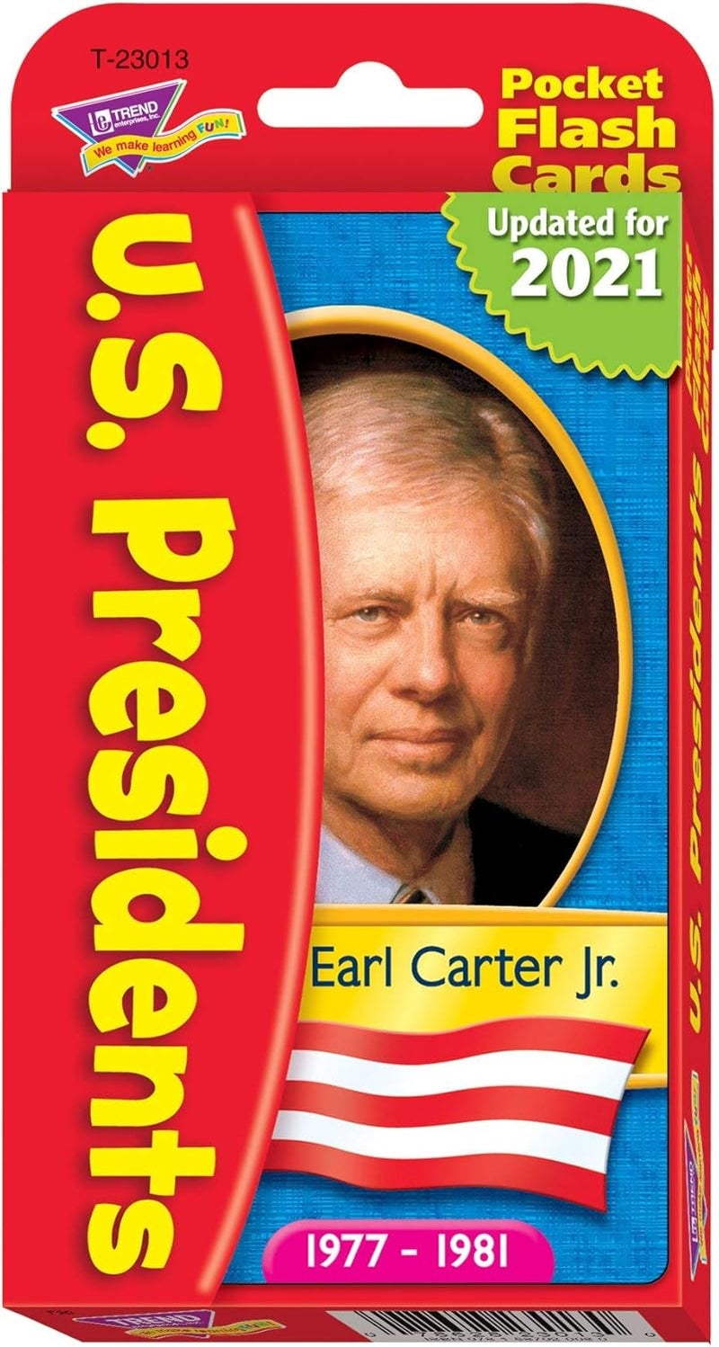 Trend Enterprises US Presidents Pocket Flash Cards - Educational Learning Tool for Kids - Image 1