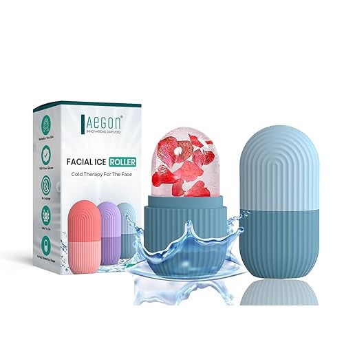 Aegon Ice Roller for Face | Ice Roller for Face Massager | Face Ice Roller for Men & Women | Ice Cube Roller for Glowing Skin & Puffy Eyes | Reusable & Unbreakable (Blue) - Image 1