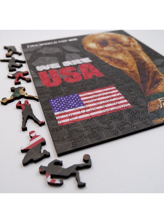 FIFA World Cup لغز خشبي مرخّص رسميًا من كأس العالم FIFA 26 بتصميم الكأس الولايات المتحدة الأمريكية – 200 قطعة | مناسب لعمر 14 سنة فما فوق، هدية فاخرة وقطعة ديكور - Image 3