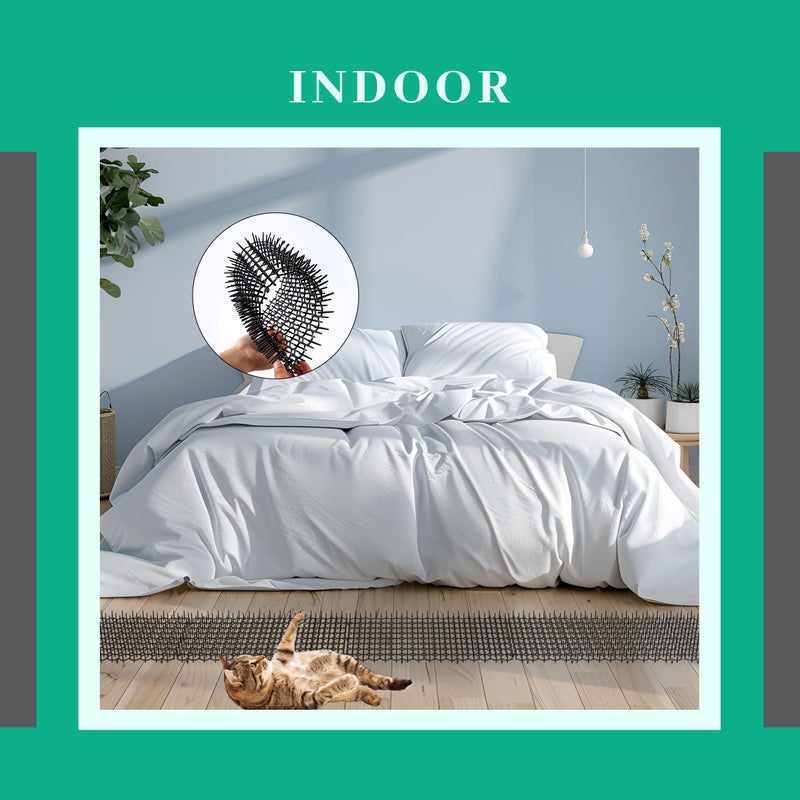 Hmyomina 16 x 8 Inch Scat Mat for Cats, 16 Pack Cat Scat Mat with Spikes - Deterrent Mat for Cats and Dogs - Cat Deterrent Outdoor & Indoor - Image 4