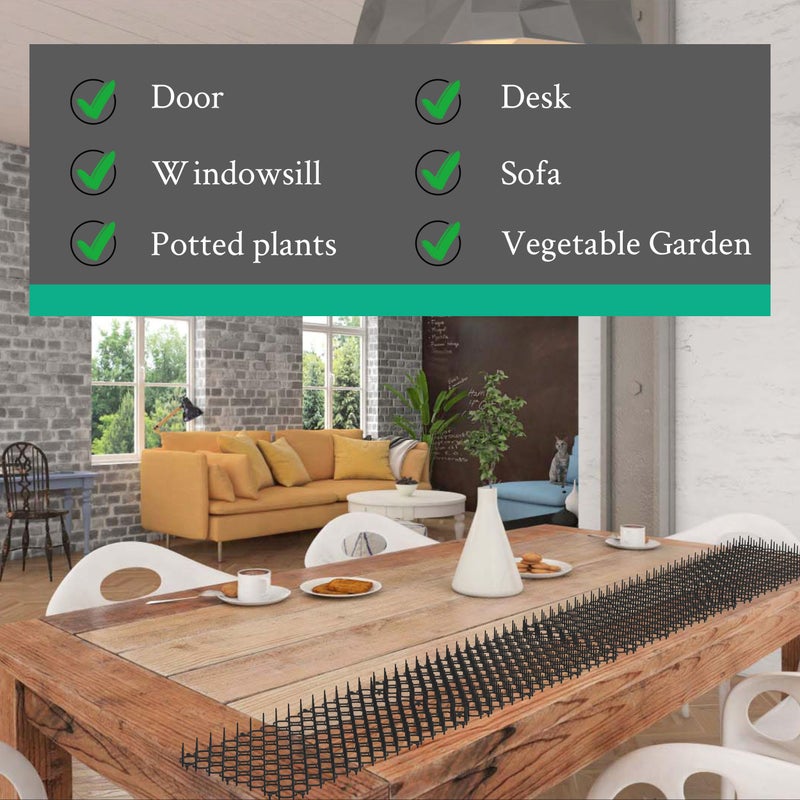 Hmyomina 16 x 8 Inch Scat Mat for Cats, 16 Pack Cat Scat Mat with Spikes - Deterrent Mat for Cats and Dogs - Cat Deterrent Outdoor & Indoor - Image 3