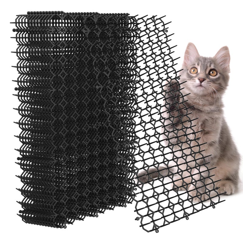 Hmyomina 16 x 8 Inch Scat Mat for Cats, 16 Pack Cat Scat Mat with Spikes - Deterrent Mat for Cats and Dogs - Cat Deterrent Outdoor & Indoor - Image 1