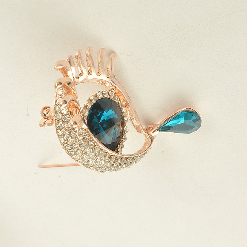 2pcs Unique Design Eye and Tear Shape Brooch Rhinestone Brooches for Women Boutonniere (Golden) - Image 3