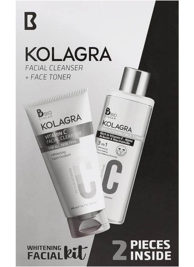 KOLAGRA Kolagra routine( Kolagra facial wash  200 ml+ Kolagra toner 200 ml )  - Image 1