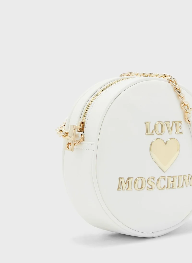Love Moschino Logo Print Round Crossbody
