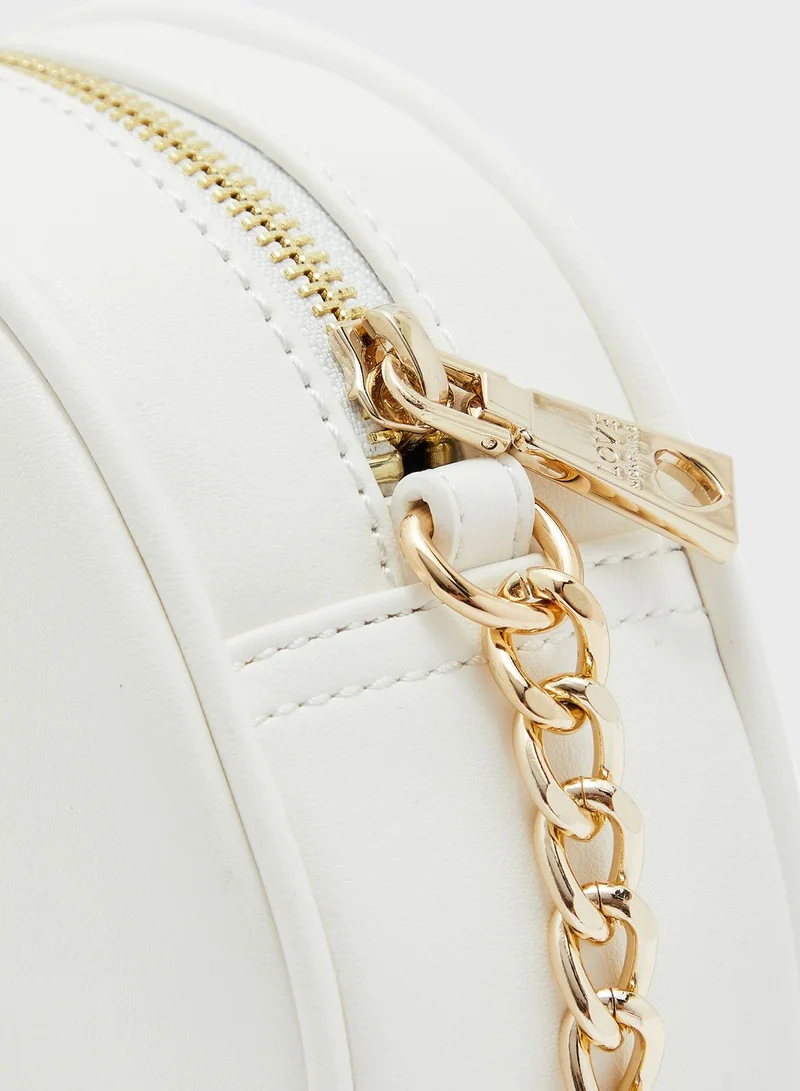 Love Moschino Logo Print Round Crossbody