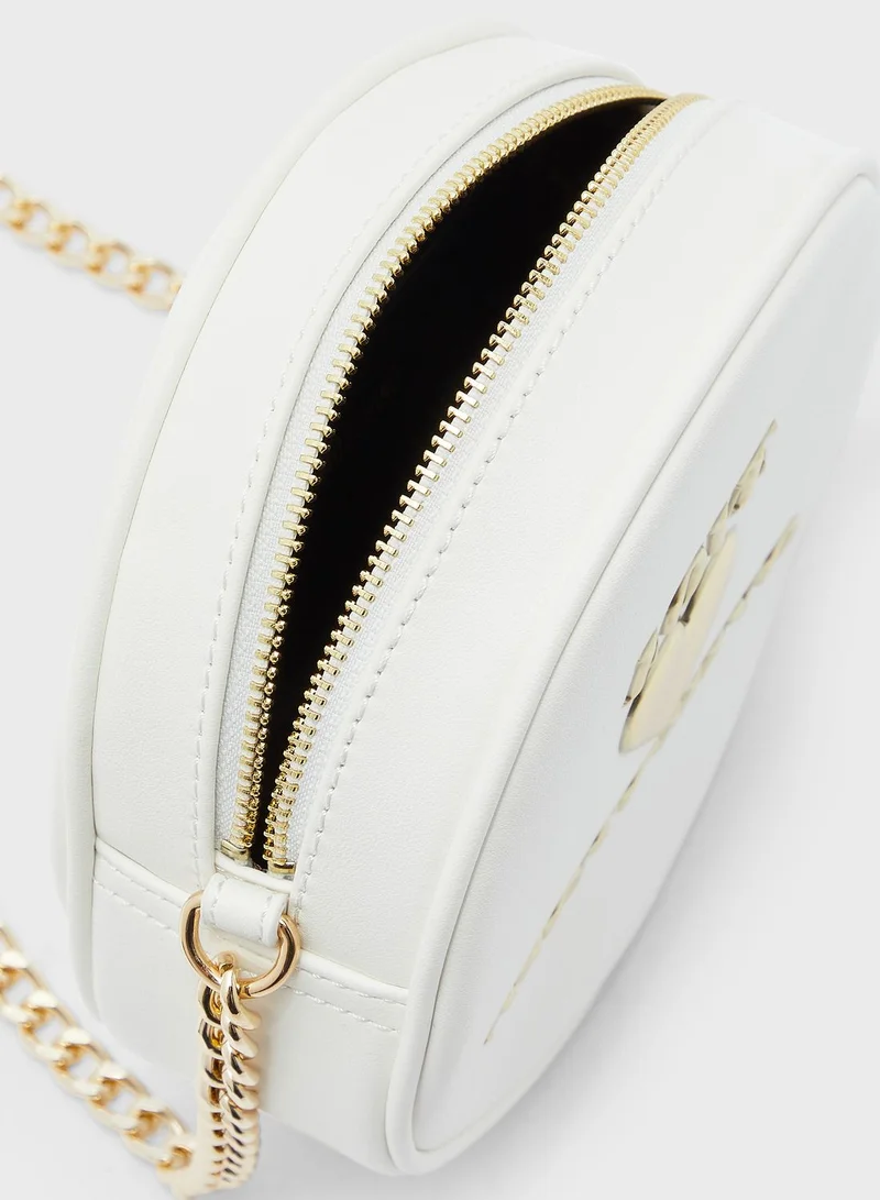 Love Moschino Logo Print Round Crossbody