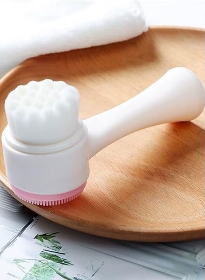 Double-Sided Blackhead Exfoliating Facial Cleansing Brush - Multicolour - Image 2