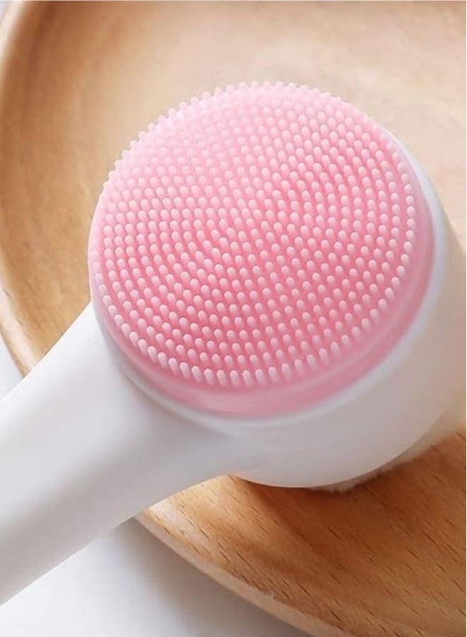 Double-Sided Blackhead Exfoliating Facial Cleansing Brush - Multicolour - Image 3