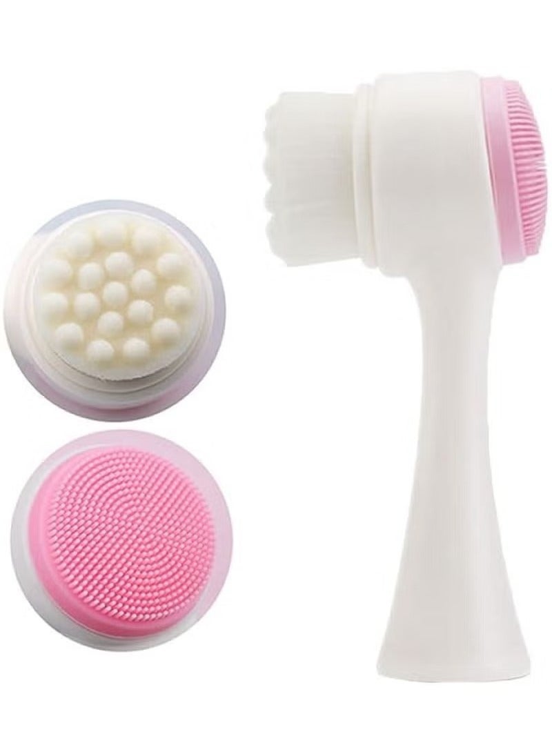 Double-Sided Blackhead Exfoliating Facial Cleansing Brush - Multicolour - Image 1