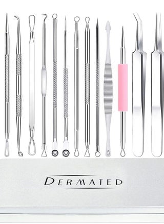 Dermated [16 Pack] Blackhead Remover Tools Pimple Popper Tool Kit | Stainless Steel Professional Pimple Extractor Tool Kit for Blackheads, Blemish, Comdone, Acne, Zit, and Whiteheads for Face & Nose - pzsku/ZD17FE08EE94363006348Z/45/_/1684053559/c0115a6c-789f-46ff-908b-63503e0c9271