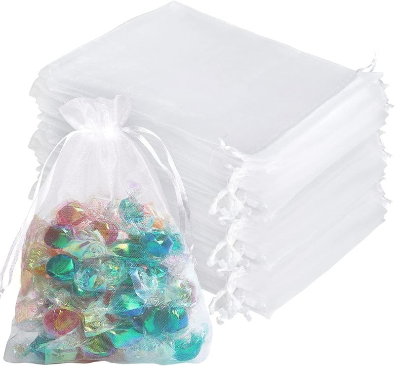 WLEAD 4x6 Inch 100PCS White Organza Gift Bags Bulk - Thick 210T Wedding Favor Bags for Soaps, Candles, Bath Bombs, Jewelry Packaging, Event Planner Supplies,Tear-Resistant & Reusable - Image 1