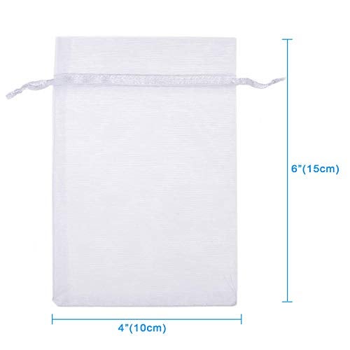 WLEAD 4x6 Inch 100PCS White Organza Gift Bags Bulk - Thick 210T Wedding Favor Bags for Soaps, Candles, Bath Bombs, Jewelry Packaging, Event Planner Supplies,Tear-Resistant & Reusable - Image 2