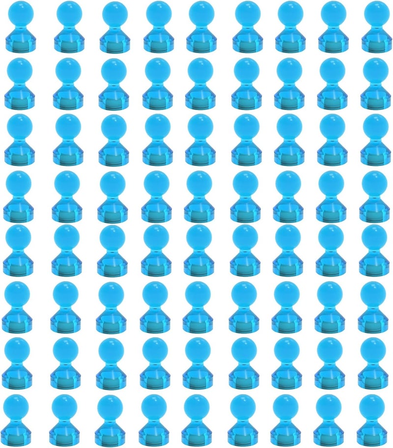 Ant Mag Magnetic Push Pins, 72 Pack Strong Whiteboard Magnets for Fridge, Maps, Office, Kitchen & Classroom Blue - Image 1