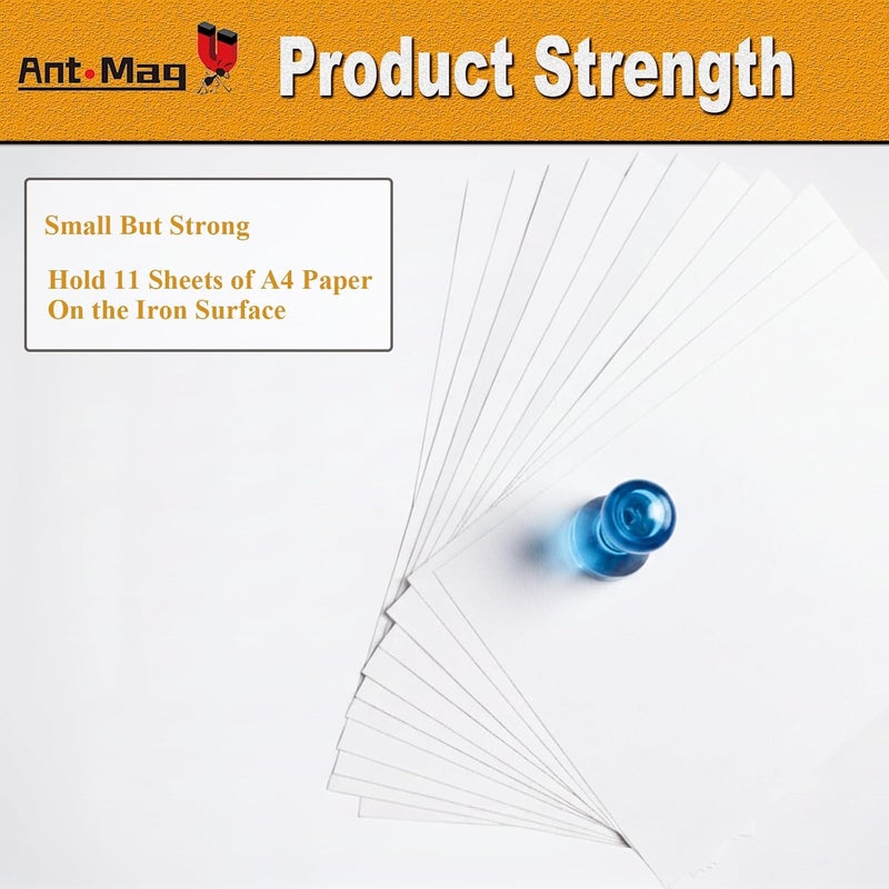Ant Mag Magnetic Push Pins, 72 Pack Strong Whiteboard Magnets for Fridge, Maps, Office, Kitchen & Classroom Blue - Image 3