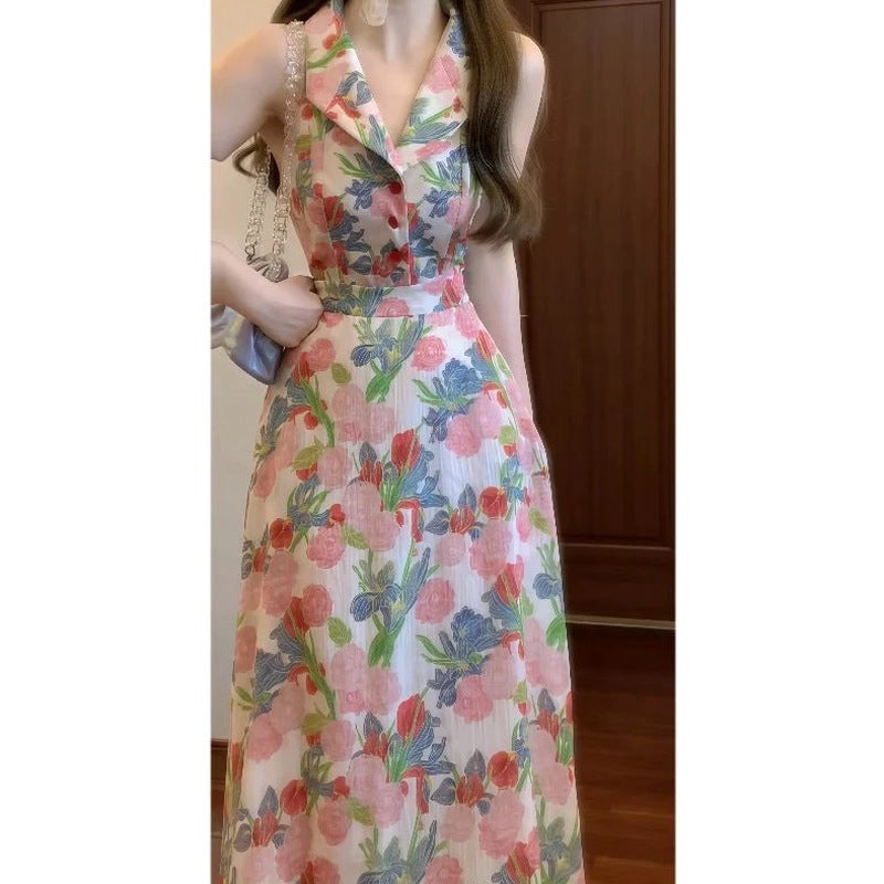 Rose Print Floral High-Waist Dress 2025 - Image 1