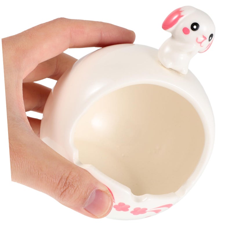 Handmade Ceramic Rabbit Ashtray Indoor Outdoor Use Durable Easy Clean Home Decor - Image 4
