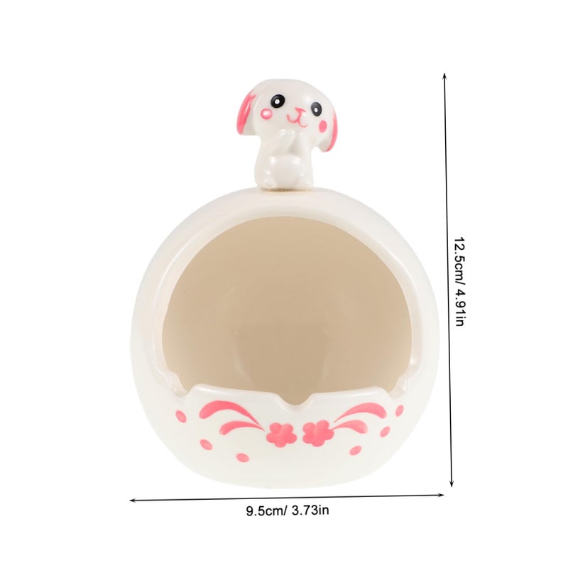 Handmade Ceramic Rabbit Ashtray Indoor Outdoor Use Durable Easy Clean Home Decor - Image 3
