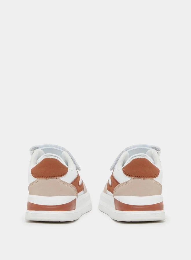 Styli Color Block Low Top Trainer Shoes with Velcro Closure