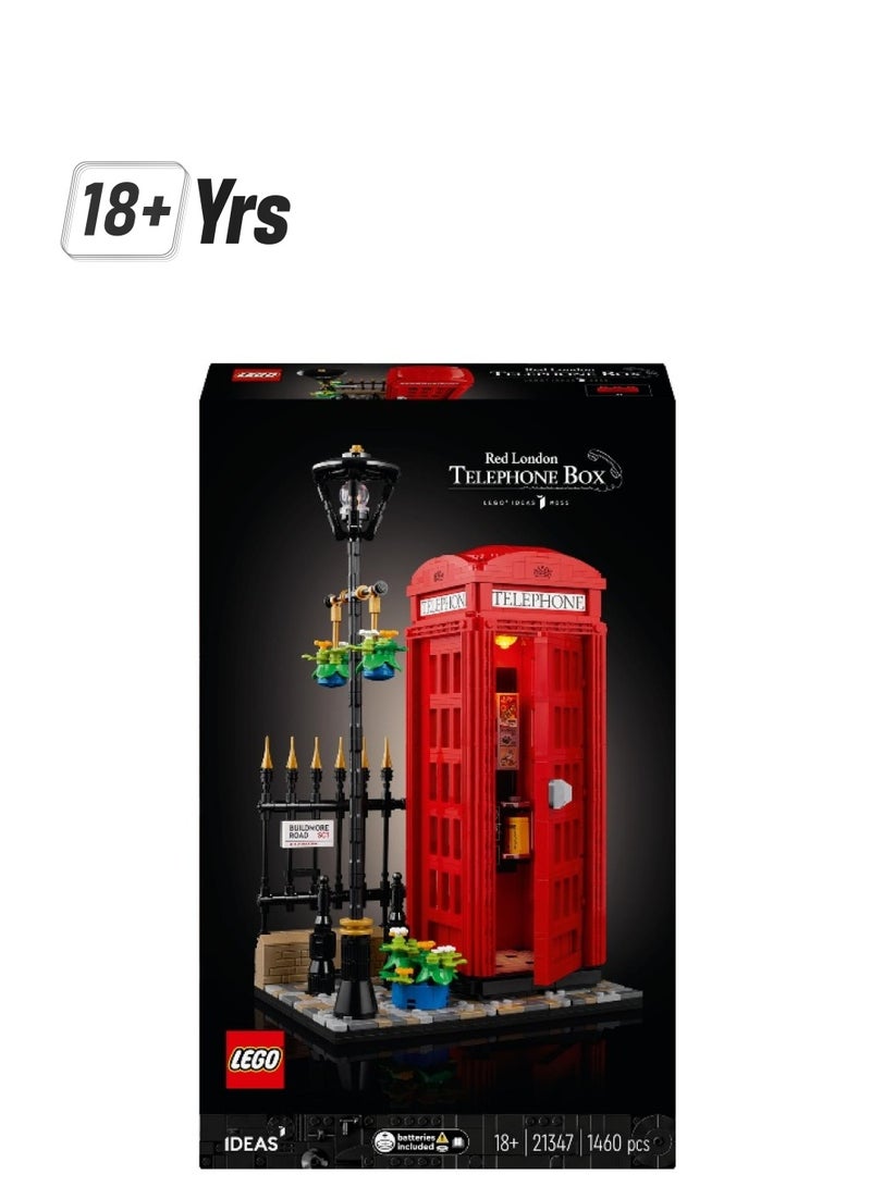 LEGO Ideas Red London Telephone Box Set 21347 Building Toy Set (1460 Pieces)  - Image 1