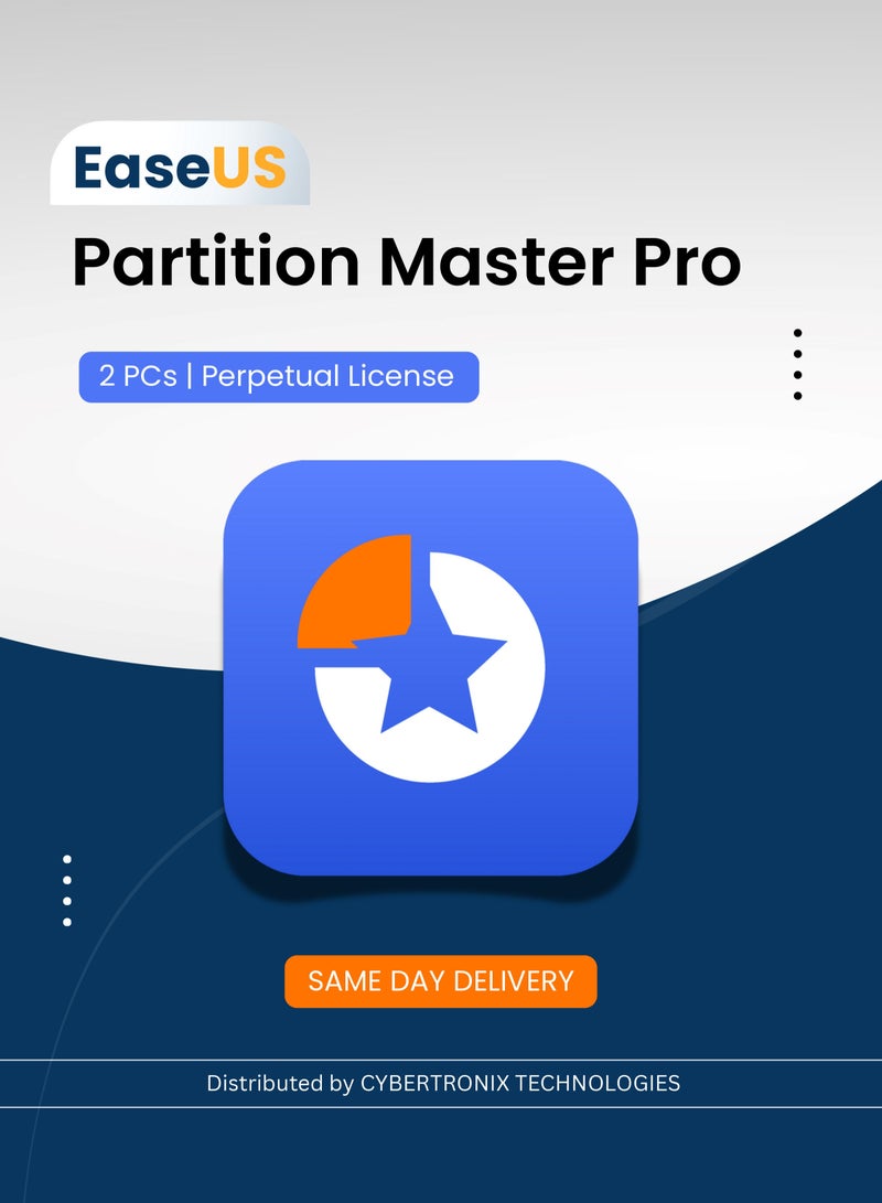 EaseUS Partition Master Pro | ترخيص دائم لـ 2 جهاز كمبيوتر | ترخيص رقمي | توصيل في نفس اليوم