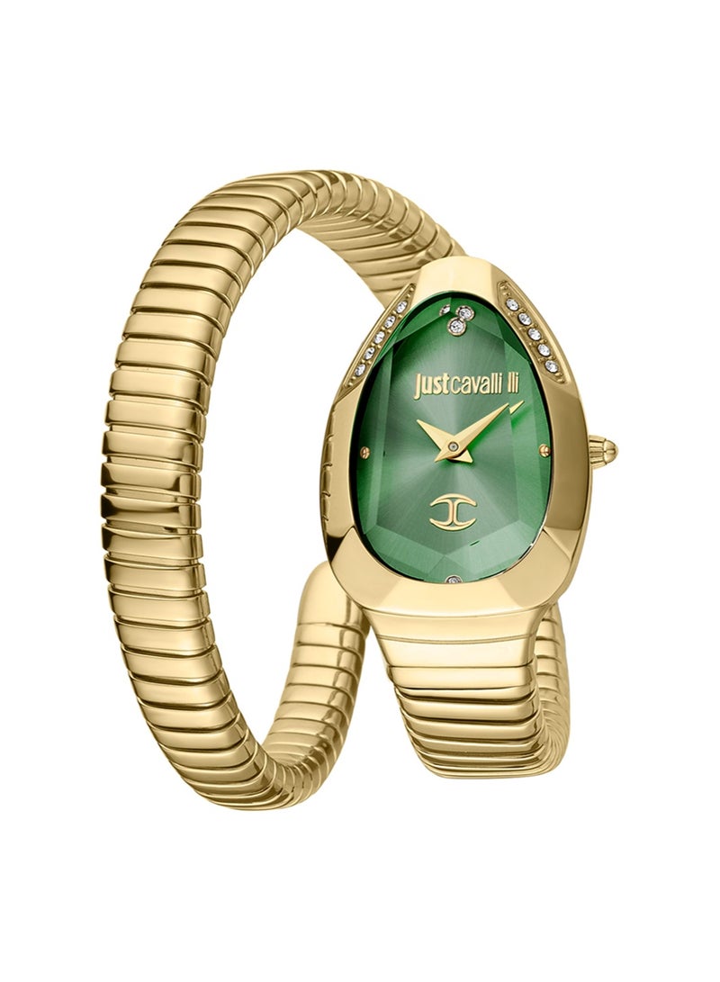 Just Cavalli ساعة نسائية سيربنت ميتاليكا ذهبية من الفولاذ المقاوم للصدأ JC1L208M0045 - Image 1
