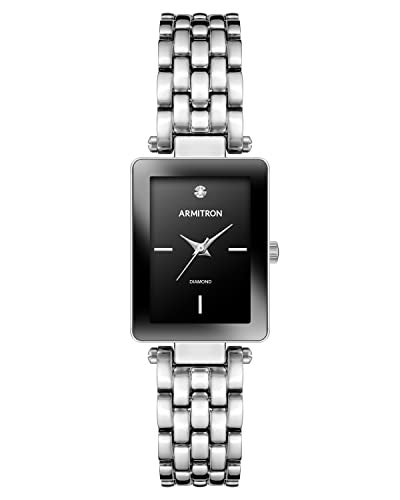 Armitron Womens Rectangular Genuine Diamond Dial Bracelet Watch 755769 - Image 1